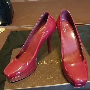 Gucci square toe pumps